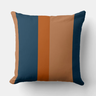 Blue and Orange Stripes Cushion