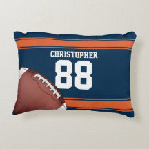 Blue and Orange Stripes Jersey Grid Iron Football