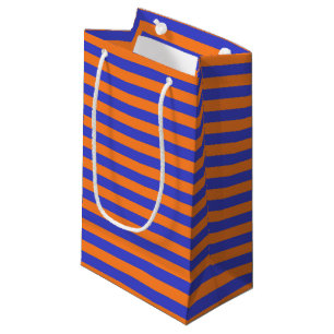 Blue and Orange Stripes Small Gift Bag