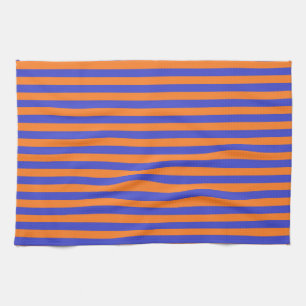 Blue and Orange Stripes Tea Towel