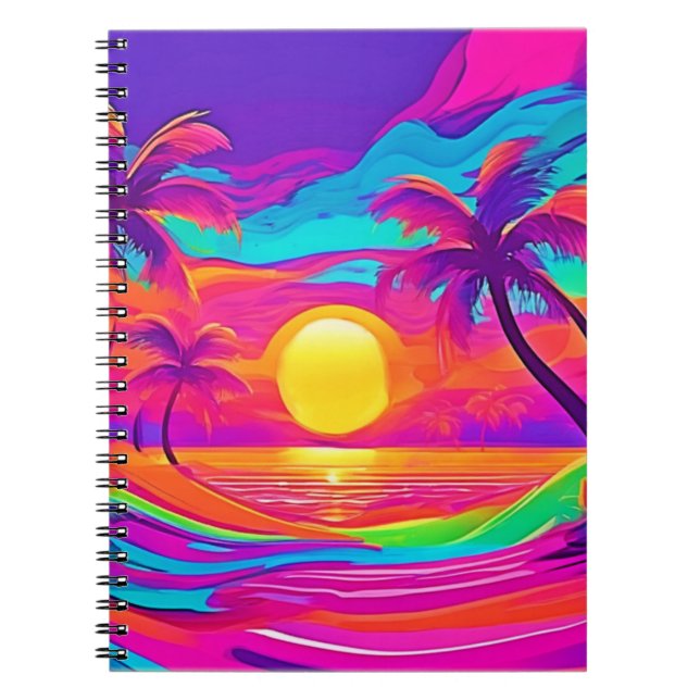 Blue and Orange Sunset Notebook (Front)