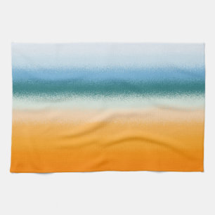 Blue and Orange Tea Towel