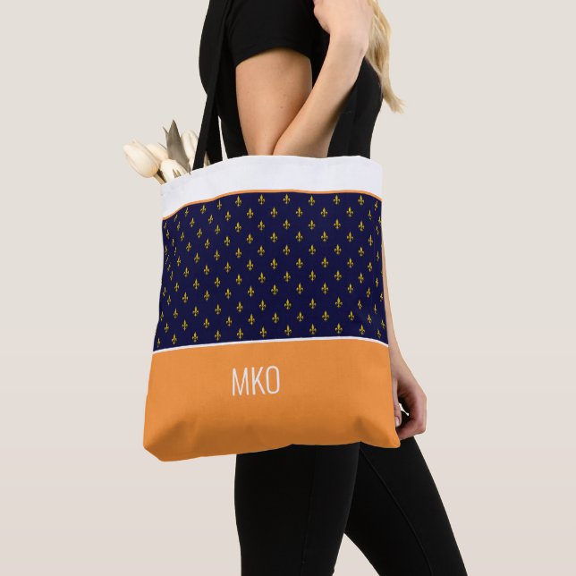 Blue and Orange Tote Bag (Close Up)