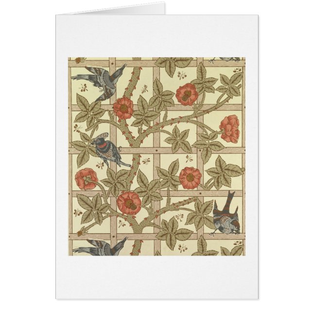 Blue and orange trellis wallpaper design, 1864 (Front)