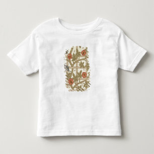 Blue and orange trellis wallpaper design, 1864 toddler T-Shirt