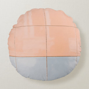 Blue and orange wall round cushion