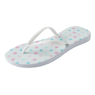 Blue and Peach Dots  Jandals
