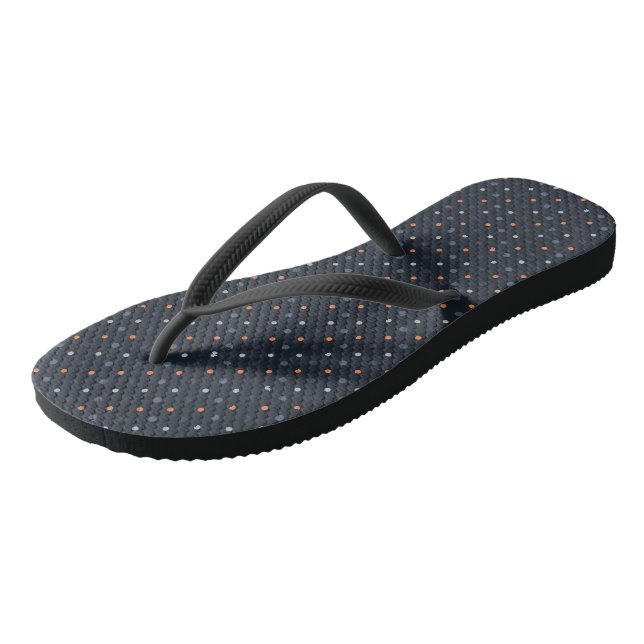 Blue and Peach Dots  Jandals (Angled)