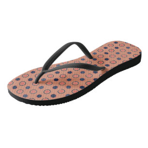 Blue and Peach Dots  Jandals