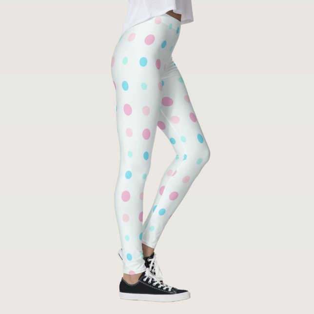 Blue and Peach Dots  Leggings (Right)