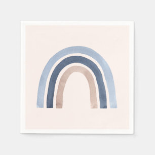Blue and Peach Rainbow Boho Design Napkin