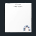 Blue and Peach Rainbow Boho Design Notepad<br><div class="desc">A notepad with a cute and whimsical rainbow. Blue and peach watercolors.</div>