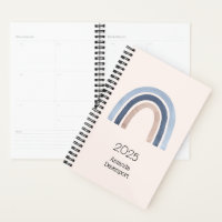 Blue and Peach Rainbow Boho Design