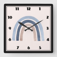 Blue and Peach Rainbow Boho Design