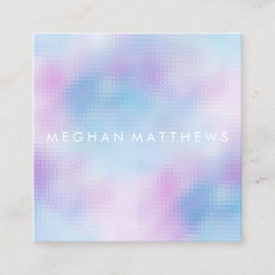 Blue and Pink Abstract Beauty Stylist   Square Business Card