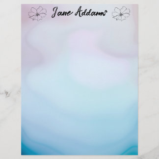 Blue and Pink Agate  Custom Letterhead