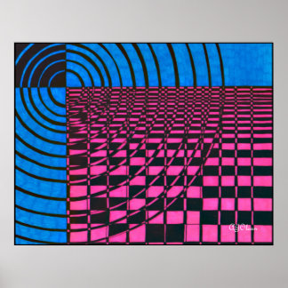 Blue and Pink, AJOlson Poster