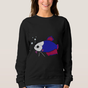 Blue And Pink Betta Fish Sweatshirt