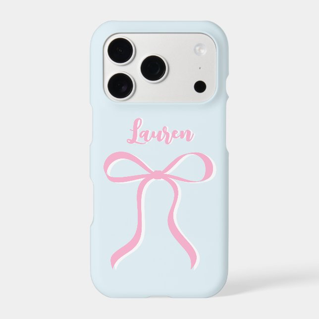Blue and Pink Bow Phone Case Script Name   (Back)