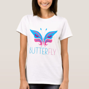 Blue And Pink Butterfly elegant T-Shirt