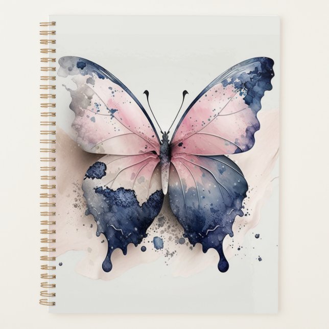Blue and Pink Butterfly Planner (Front)