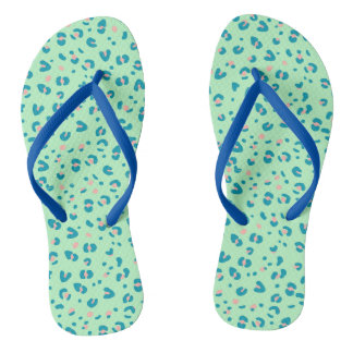 blue and pink cheetah leopard print jandals