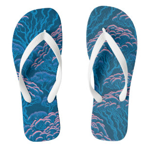 Blue And Pink Coral Reef Pattern Jandals