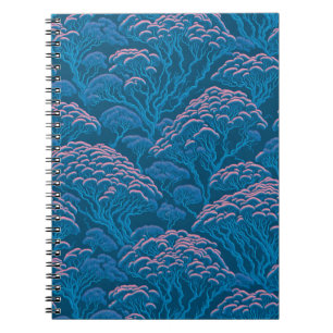 Blue And Pink Coral Reef Pattern Notebook