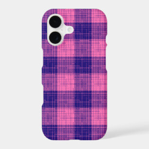 Blue and Pink Crosshatch Chequered Design