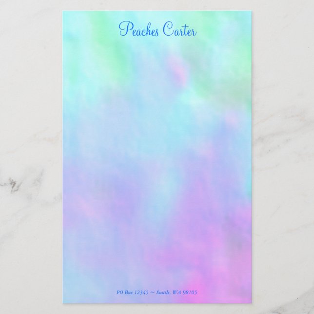 Blue and Pink Digital Design Stationery (Front)