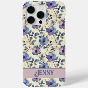 Blue and Pink Floral iphone Case Cover
