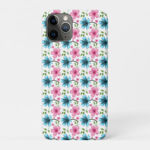 Blue and pink floral pattern Case-Mate iPhone case
