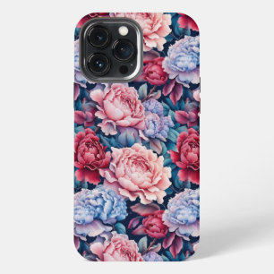 Blue and Pink Flowers iPhone / iPad case