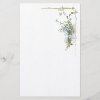 Blue and pink forget me nots stationery