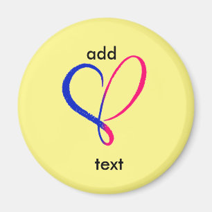 Blue and Pink Fun Heart Magnet