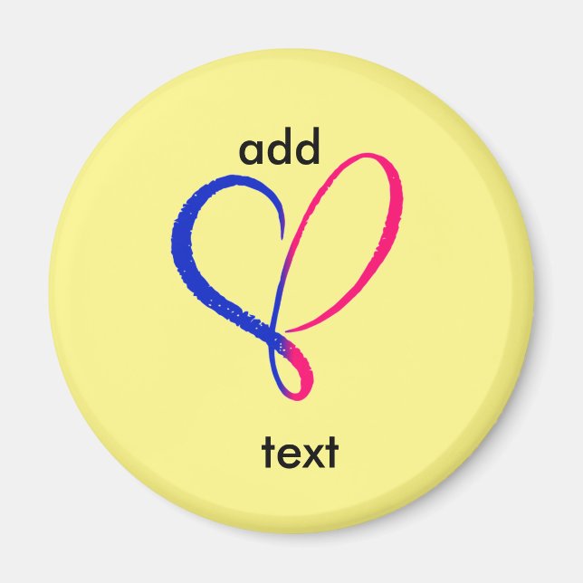 Blue and Pink Fun Heart Magnet (Front)