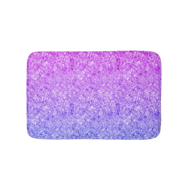 Blue And Pink Glitter Bath Mat (Front)