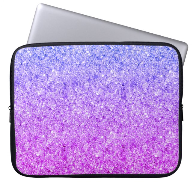 Blue And Pink Glitter Laptop Sleeve (Front)