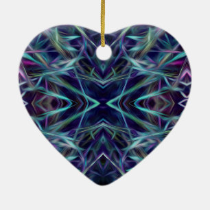 Blue and Pink Graphic Abstract Ceramic Tree Decoration