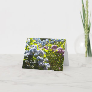 Blue and Pink Hydrangea sympathy Thank You Card