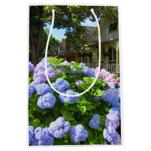 Blue and Pink Hydrangeas - Martha's Vineyard Mediu Medium Gift Bag