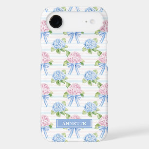 Blue and Pink Hydrangeas Striped