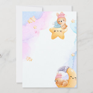 Blue And Pink Illustrative Watercolor Gradient Mod Invitation