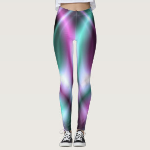 Blue and Pink Marble Heart Candy Leggings