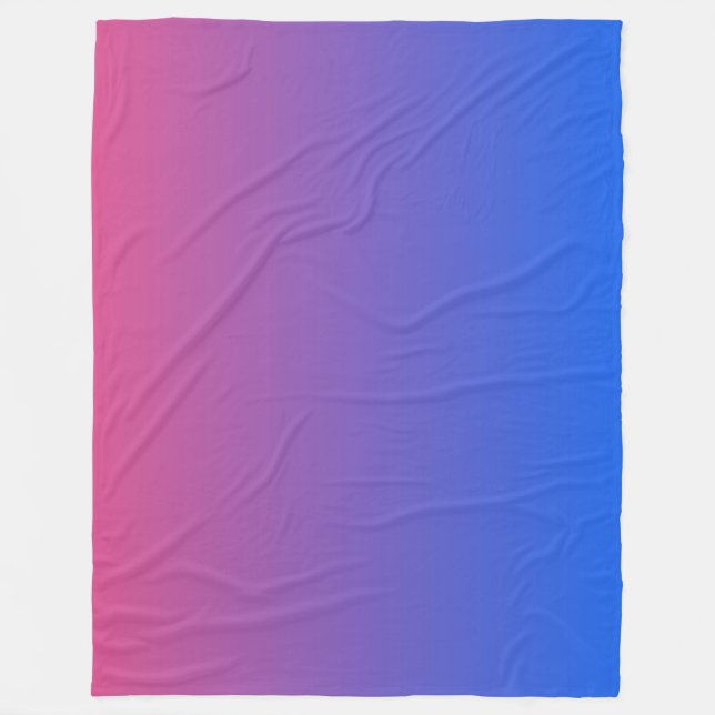 Blue and pink ombre gradient fleece blanket (Front)