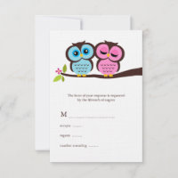 Blue and Pink Owls Wedding