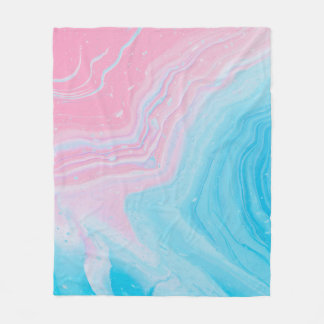 BLUE AND PINK PAINTING FLEECE BLANKET