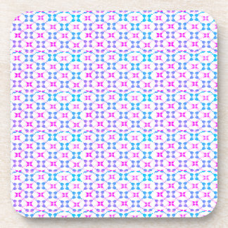 Blue and pink patterned coaster