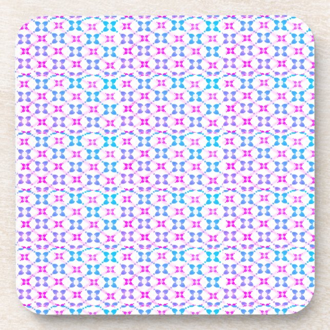Blue and pink patterned  coaster (Front)
