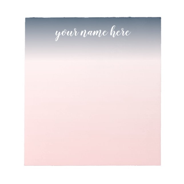 Blue and Pink Personalised Notepad (Front)